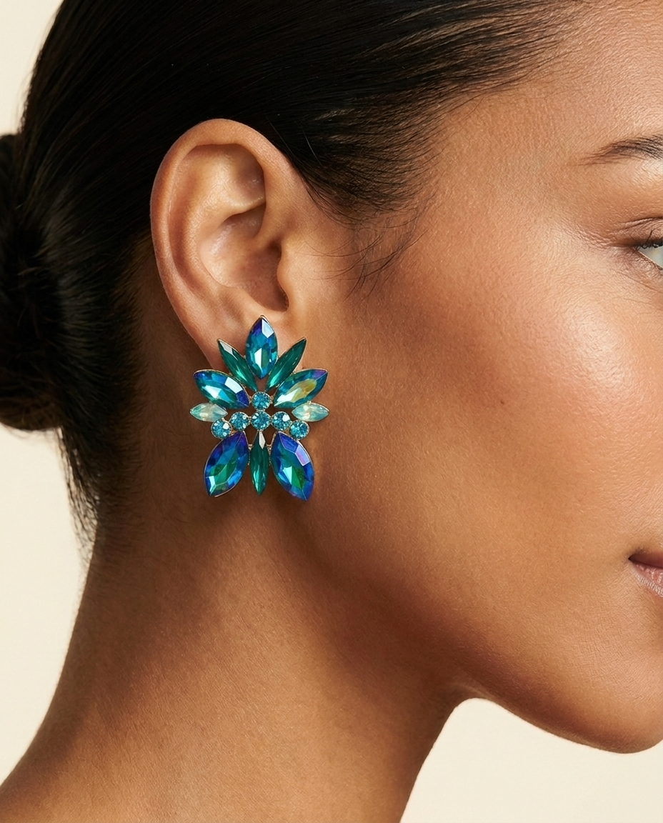 Rhinestone Decor Stud Earrings - MULTICOLOR
