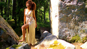 "MORE PRECIOUS THAN GOLD" WRAP FRINGE DRESS