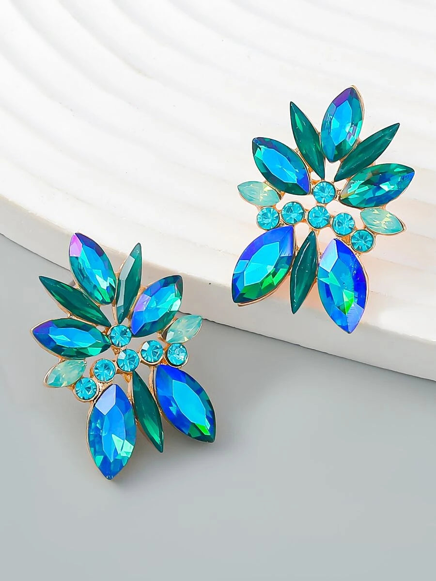 Rhinestone Decor Stud Earrings - MULTICOLOR