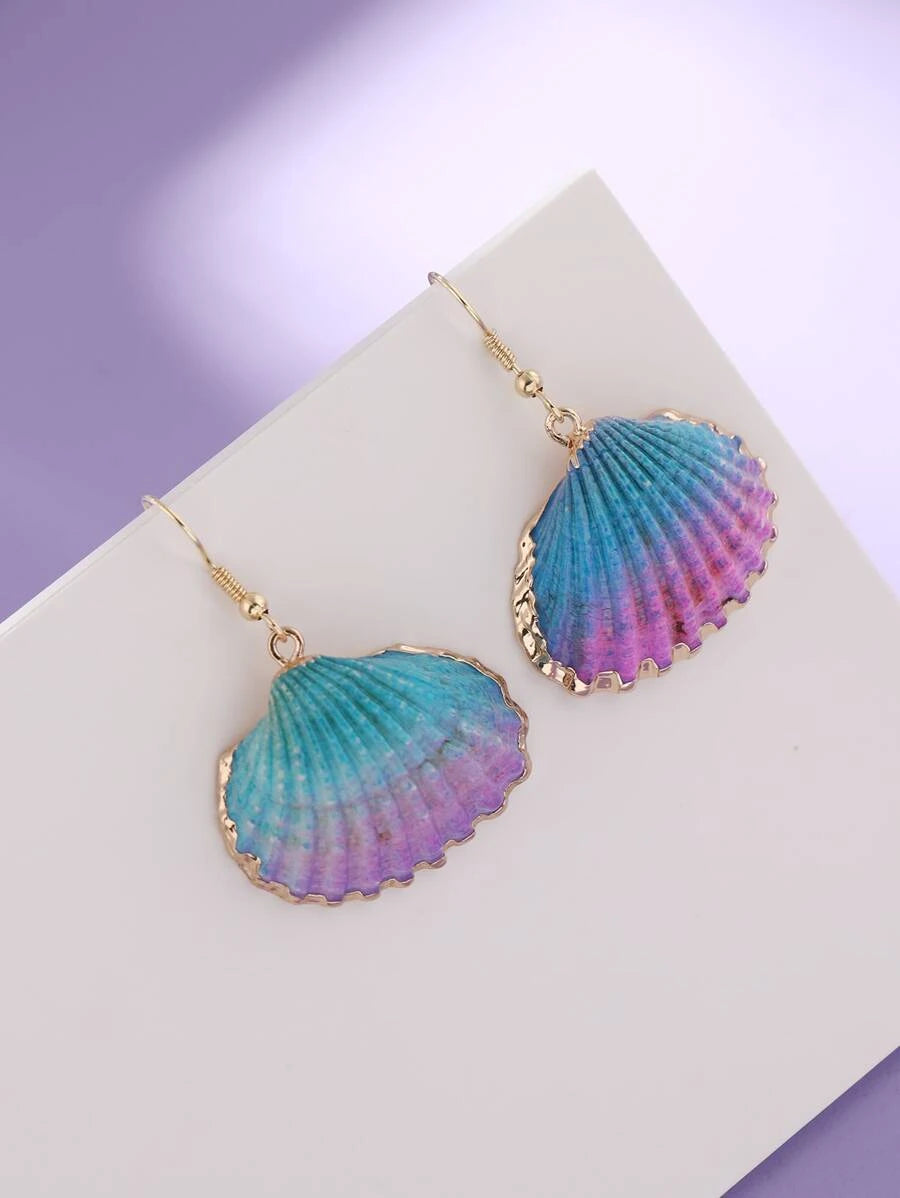 Shell Decor Drop Earrings - MULTICOLOR
