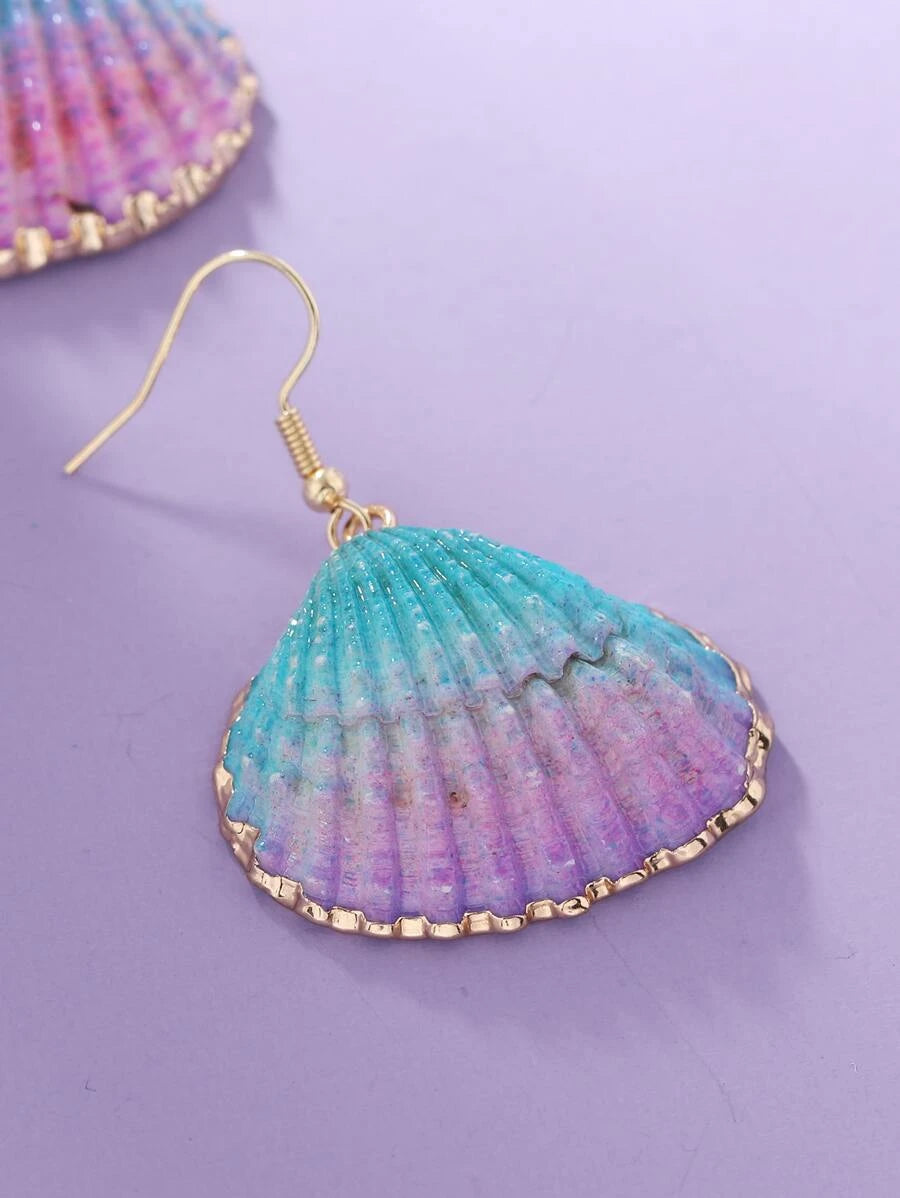 Shell Decor Drop Earrings - MULTICOLOR
